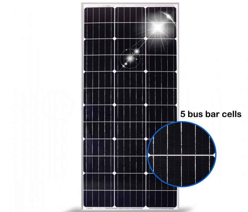 100W 12V NARROW mono solar panel 1150×520