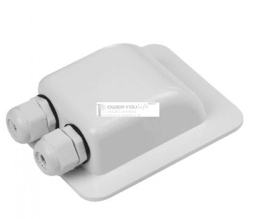 White Super Light Waterproof Solar Cable Entry Plate Double Hole For Caravan Motorhome RV White Super Light Waterproof Solar Cable Entry Plate Double Hole For Caravan Motorhome RV
