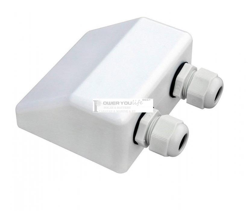 White Waterproof Solar Cable Entry Double Hole For Caravan Motorhome RV White Waterproof Solar Cable Entry Double Hole For Caravan Motorhome RV