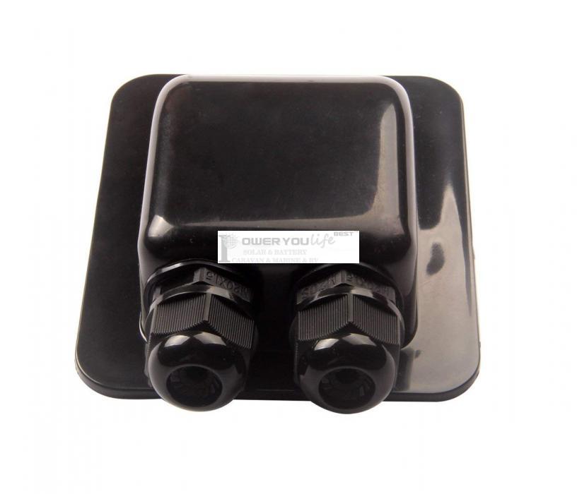 Black Super Light Waterproof Solar Cable Entry Plate Double Hole For Caravan Motorhome RV Black Super Light Waterproof Solar Cable Entry Plate Double Hole For Caravan Motorhome RV