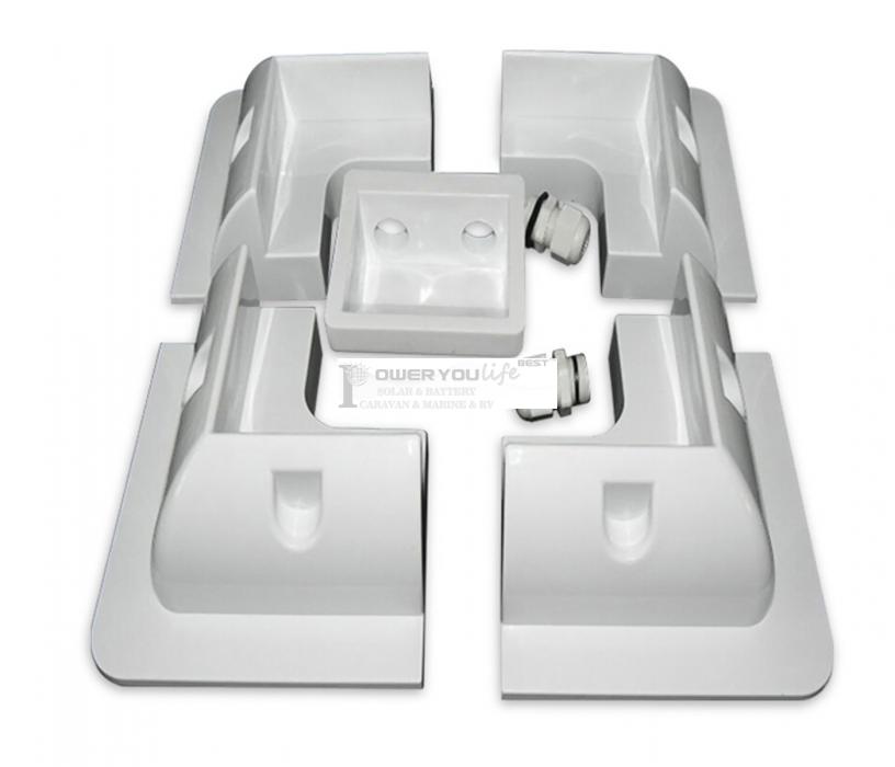 White Solar Panel Mounting Bracket Kit with Cable Block 5pcs/set White Solar Panel Mounting Bracket Kit with Cable Block 5pcs/set