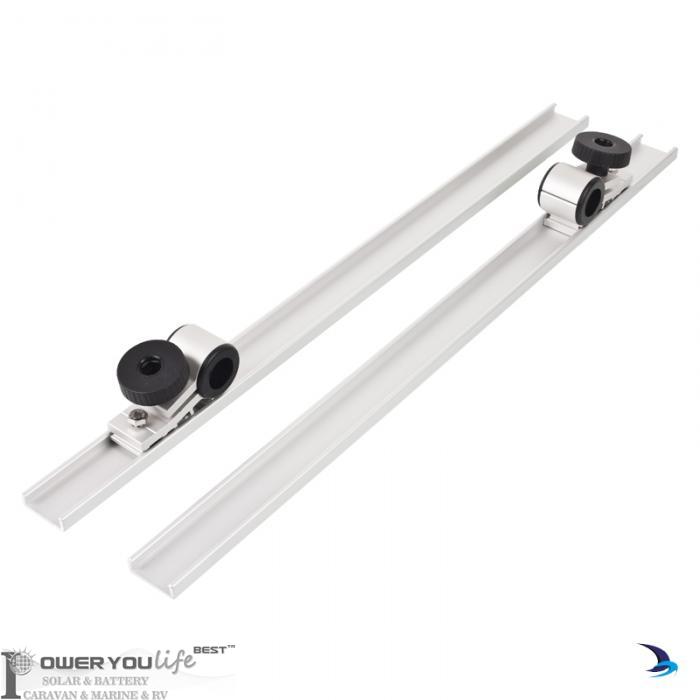 Railing holder adjustable for solar modules Railing holder adjustable for solar modules